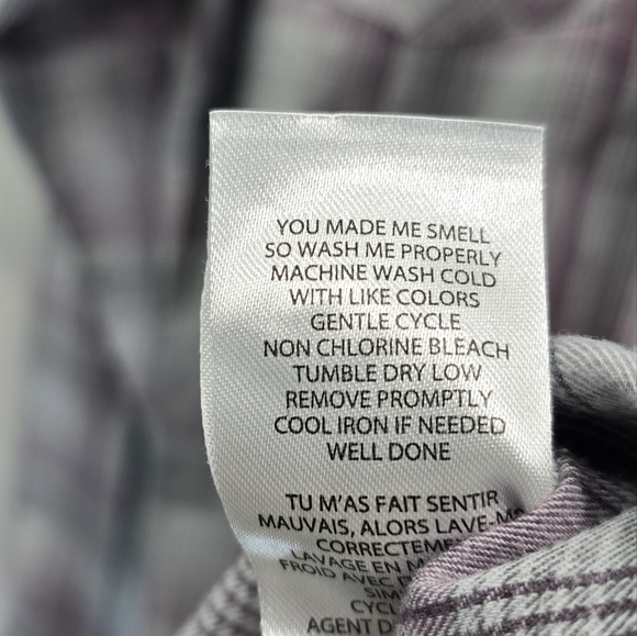 Travis Mathew Shirt Mens Medium Purple Gray Plaid Button Up Lightweight Long - Picture 10 of 14